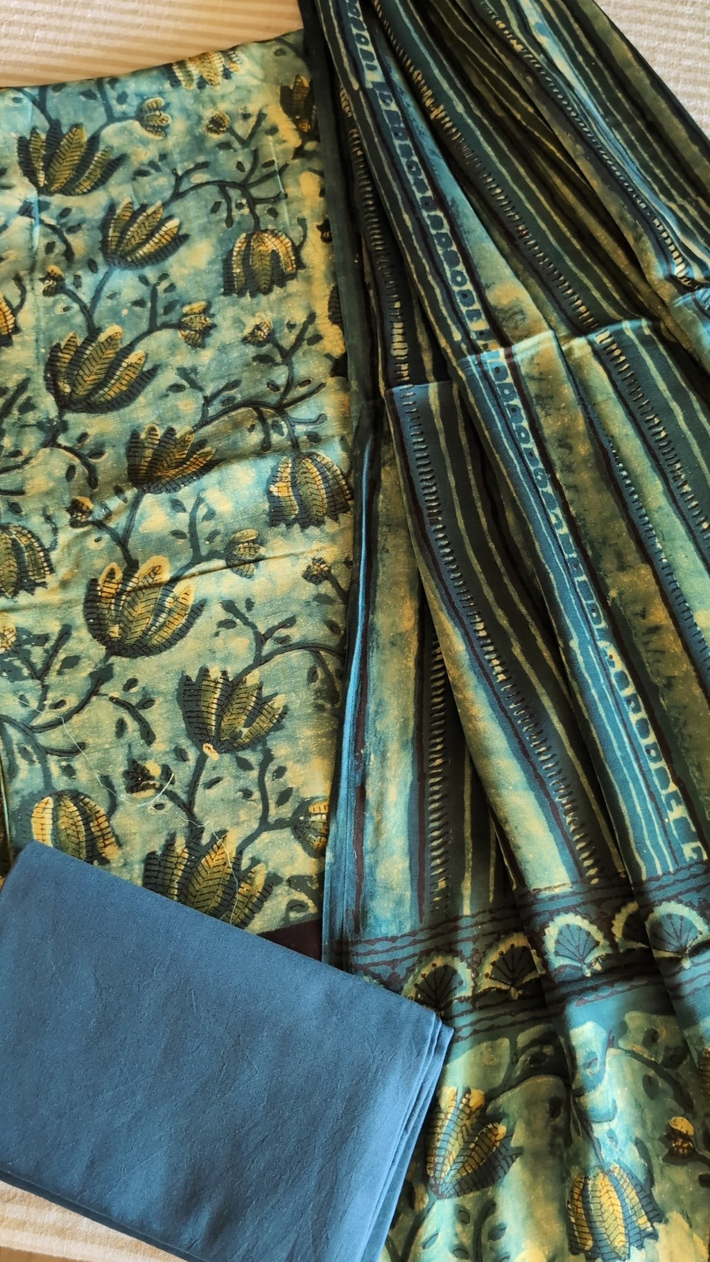 Modal silk vanaspati ajrakh set