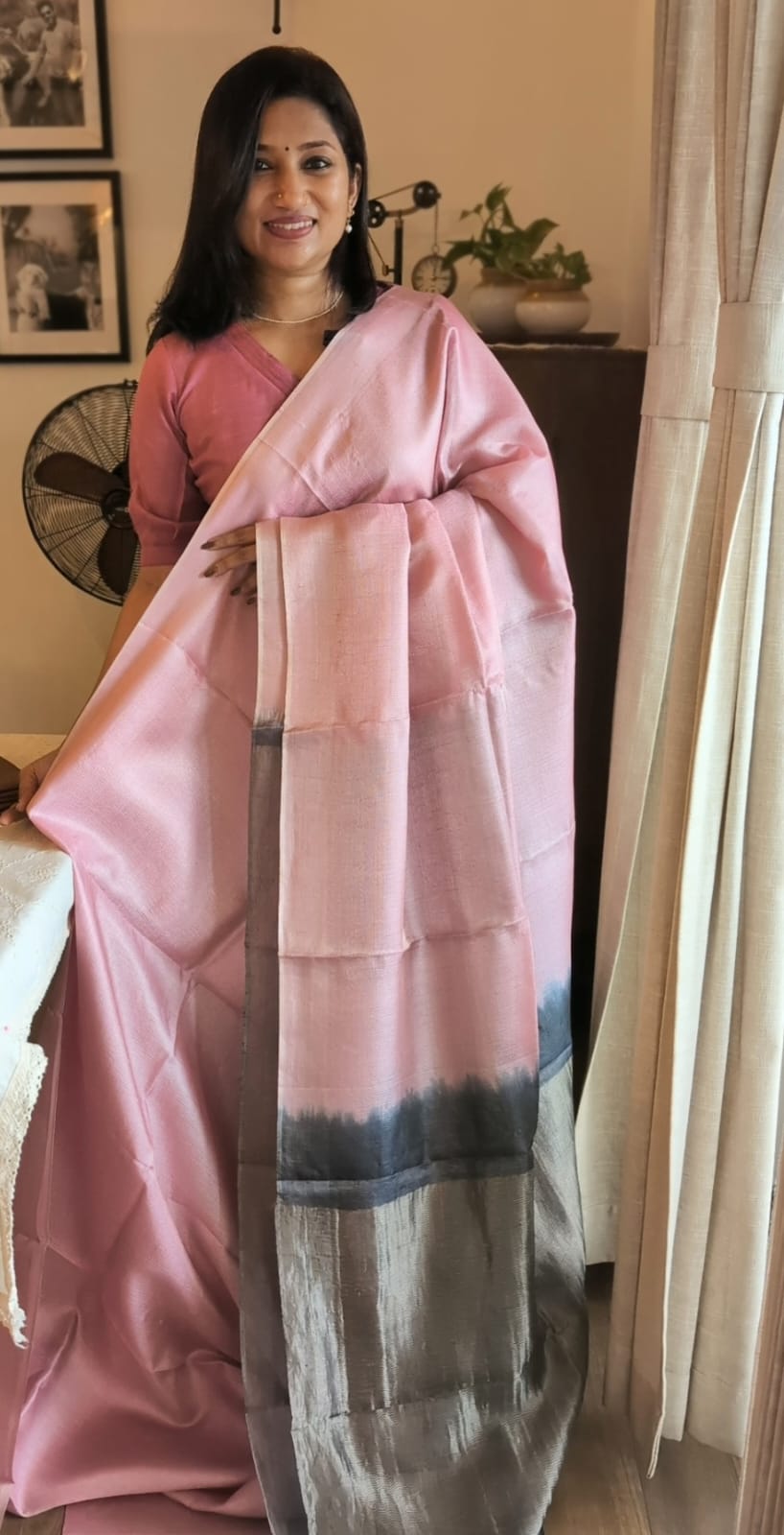 Tissue tusser silk saree