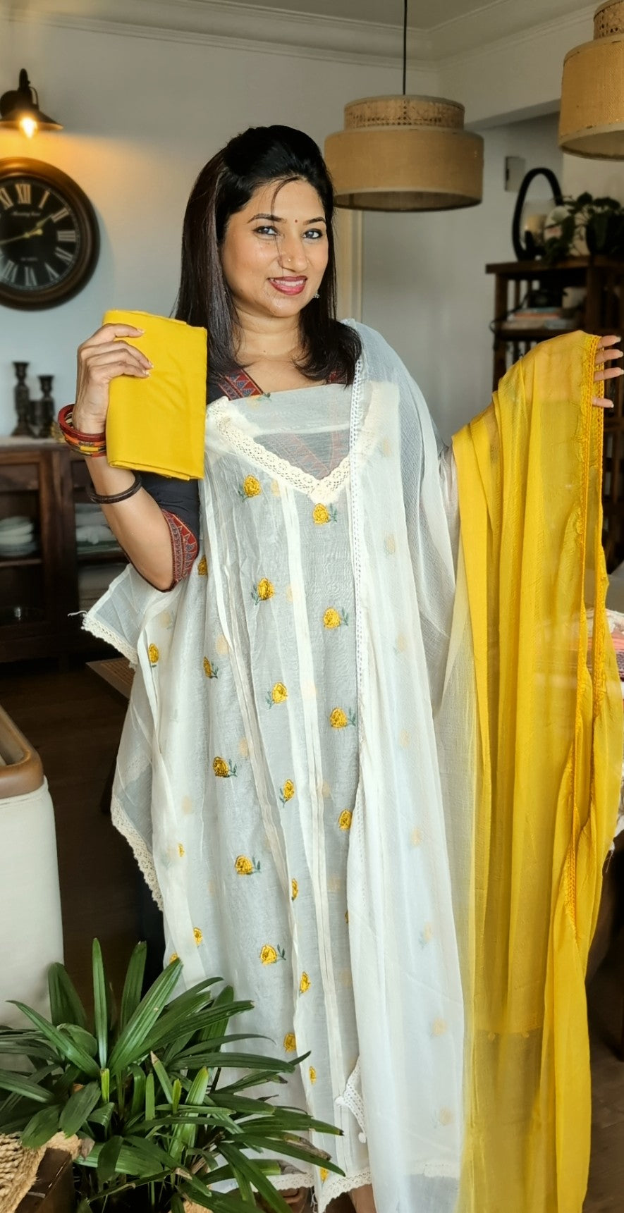 Chanderi semi pattern set