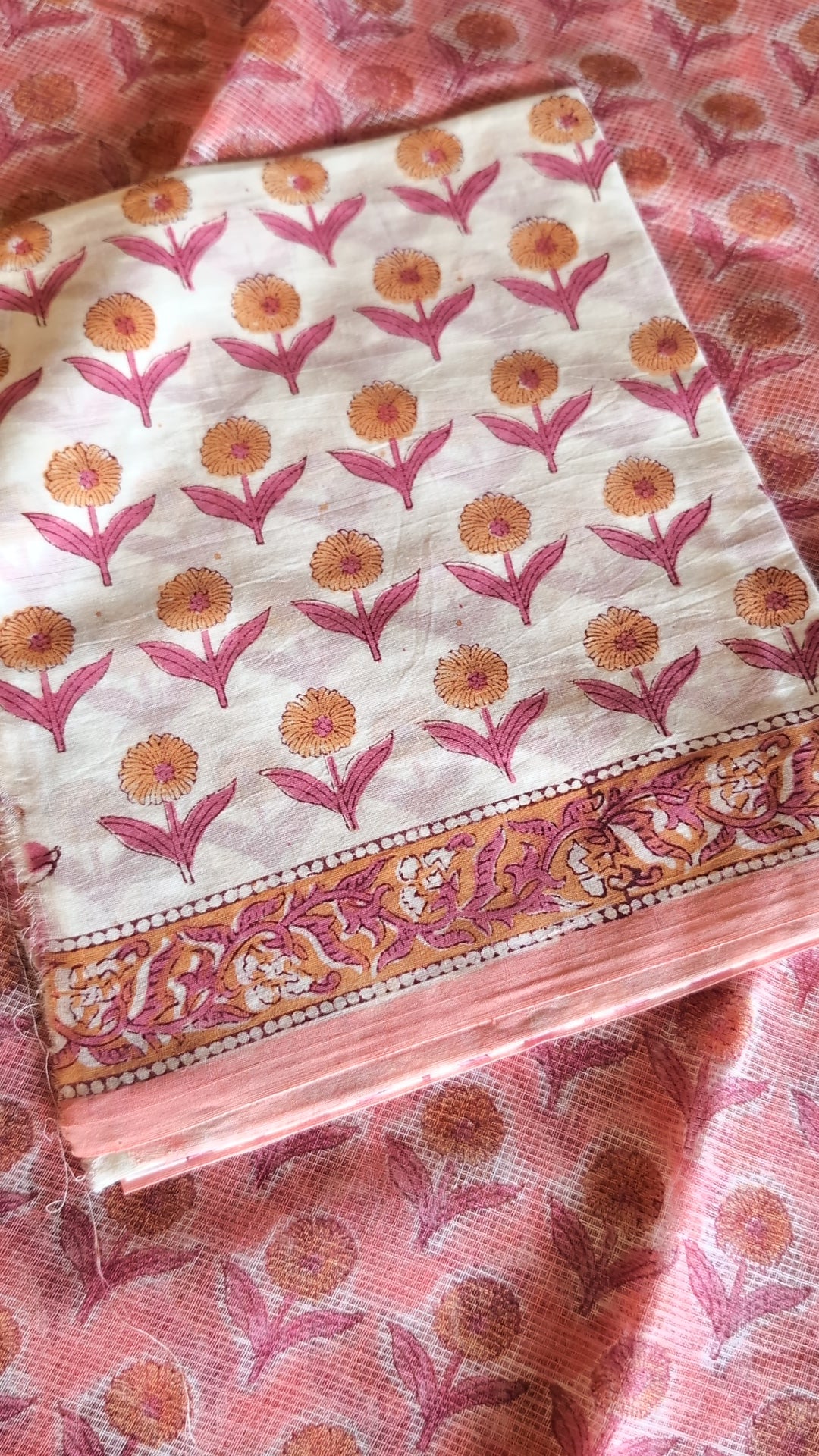 Printed Kota Doria saree