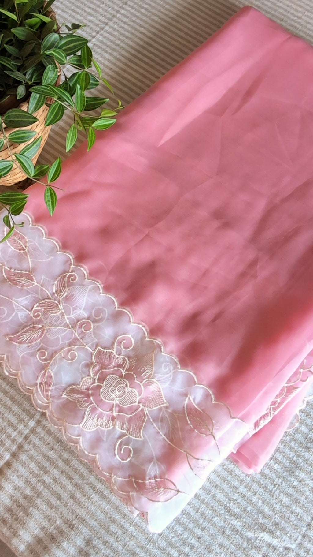 Soft crush organza saree