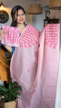 Pink munga kota kutch work saree