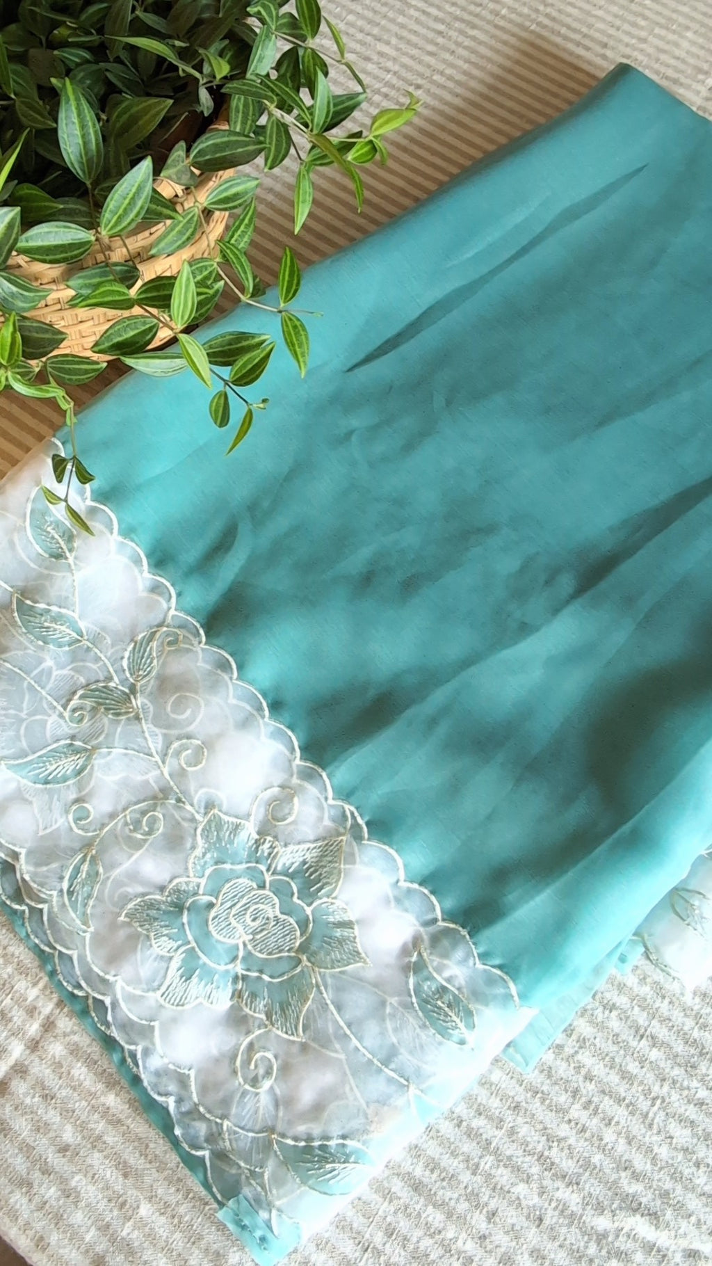 Soft crush organza saree