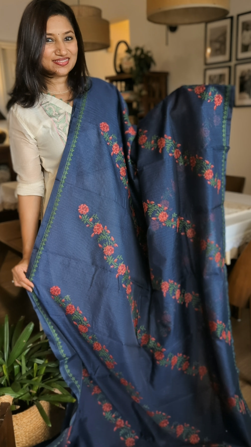 Cross stitch munga kota saree