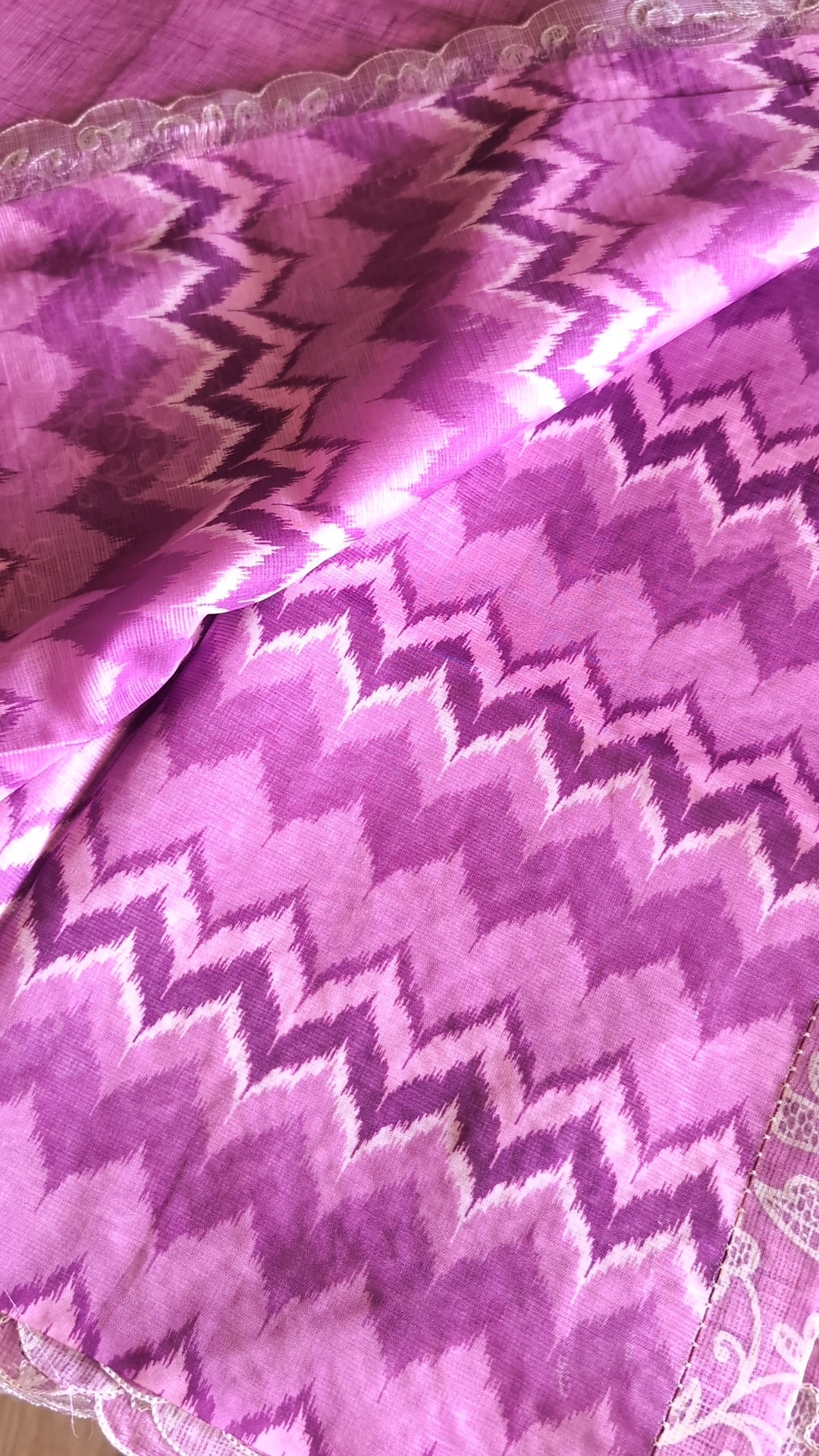 Silky kota embroidery saree