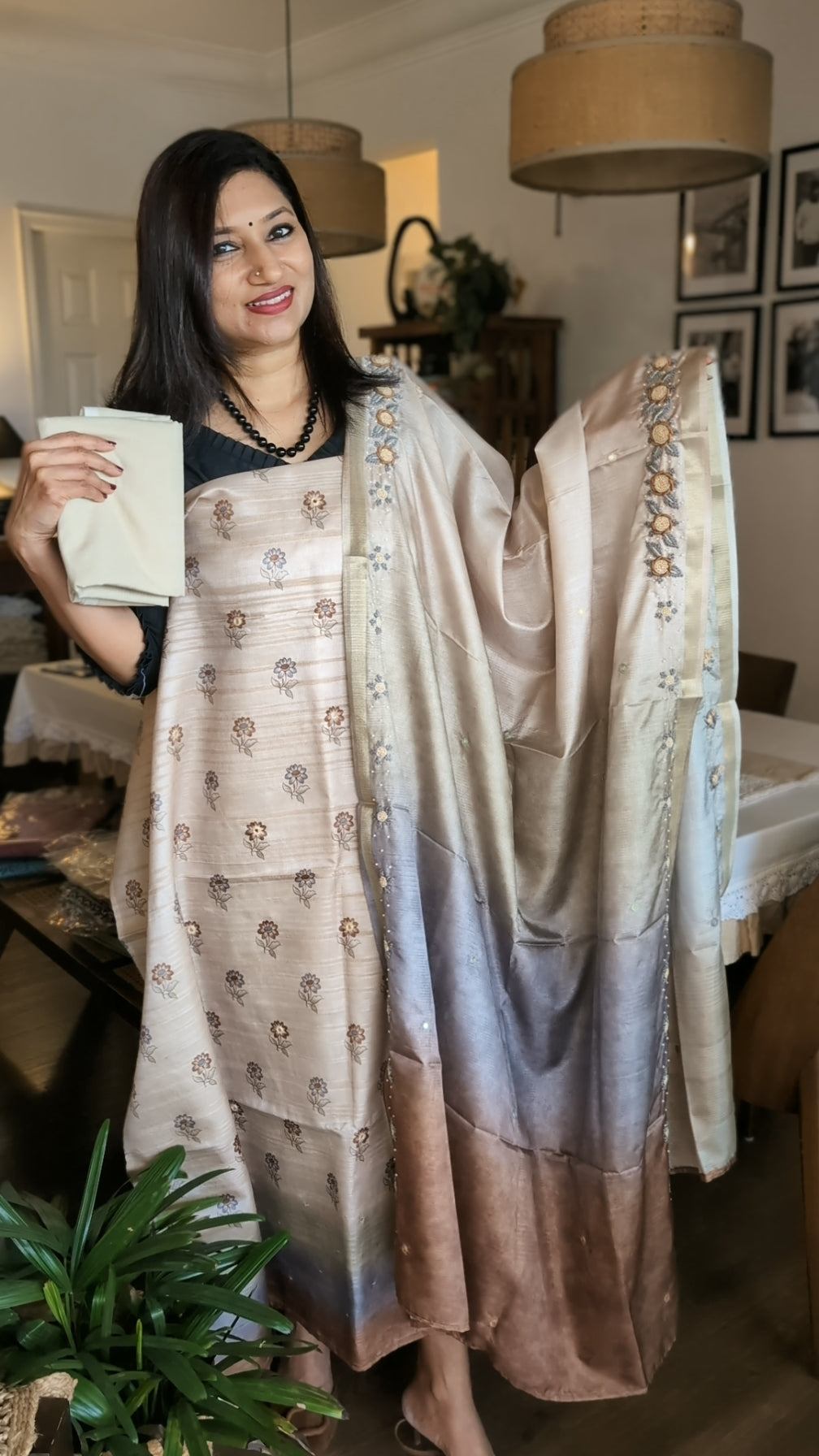Semi tusser salwar set