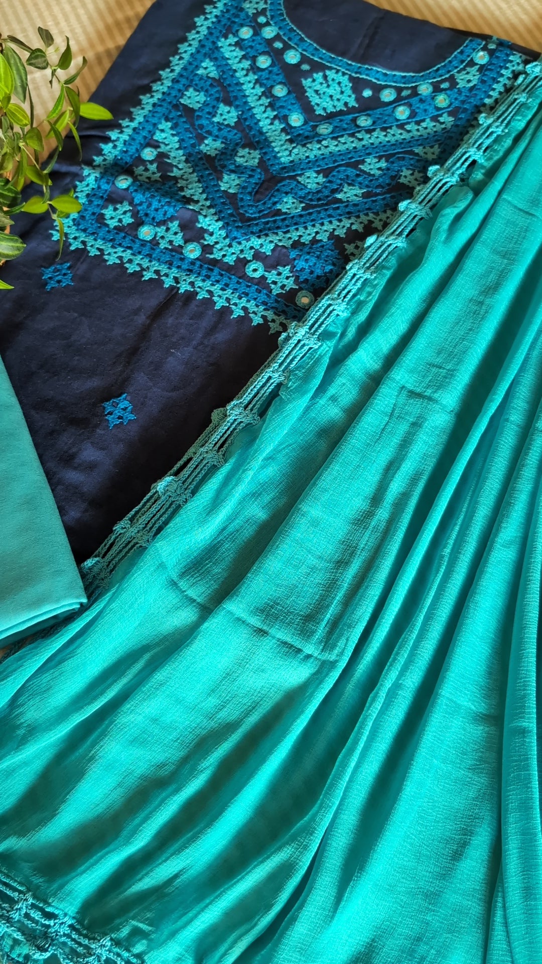 Kutch work cotton set