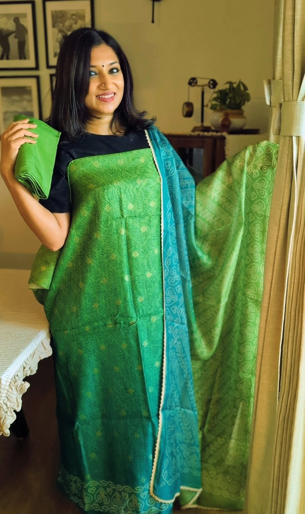 Slub linen woven gradient tone set