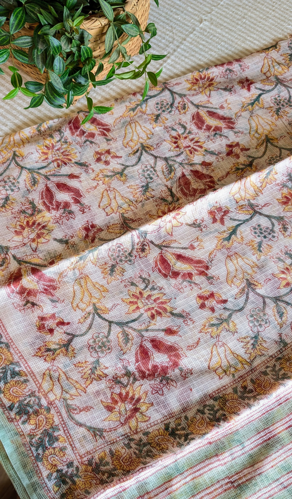 Printed Kota Doria saree