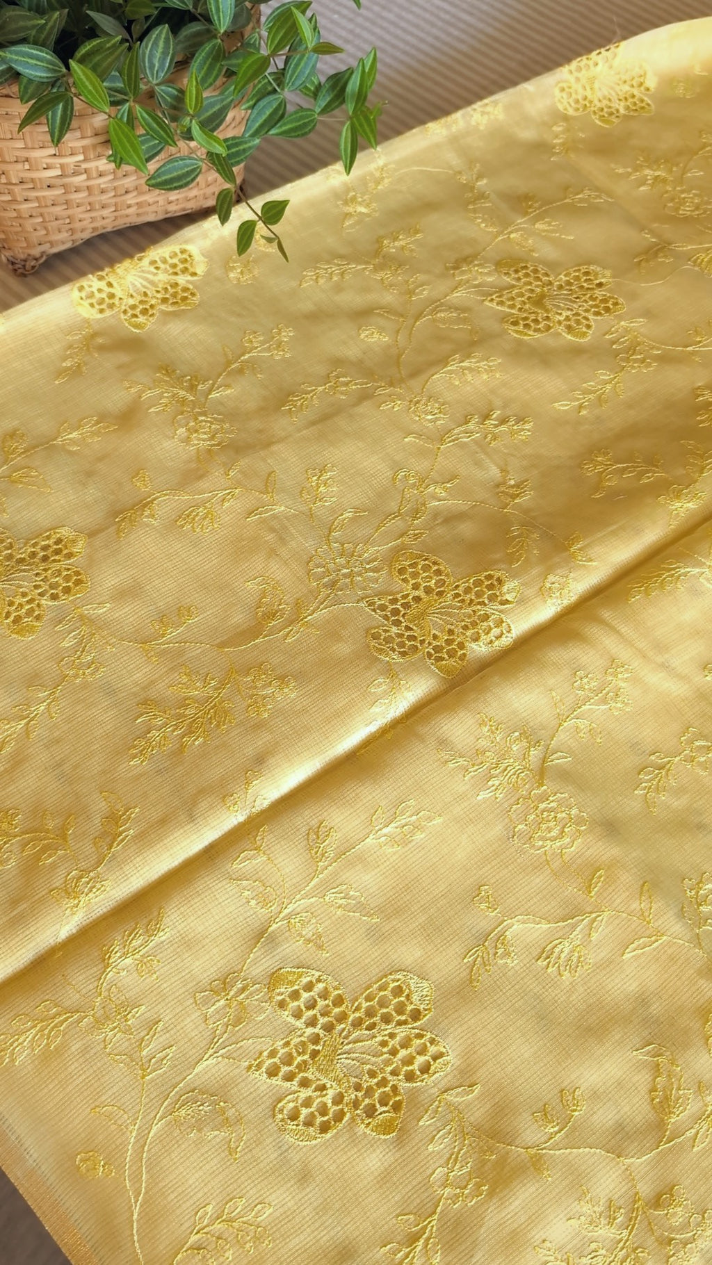 Kota silk thread work & cutwork saree