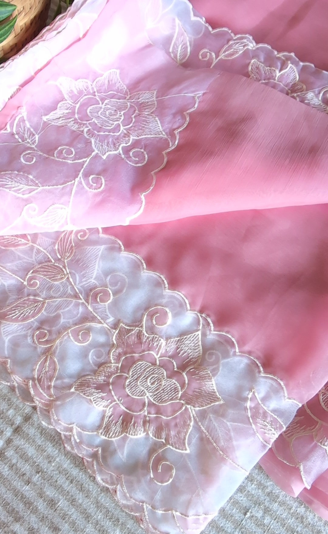 Soft crush organza saree
