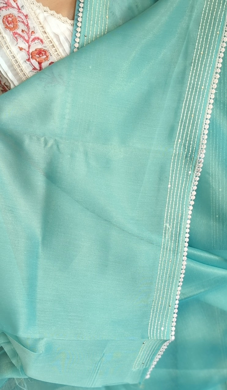 Tissue Chanderi handwork saree