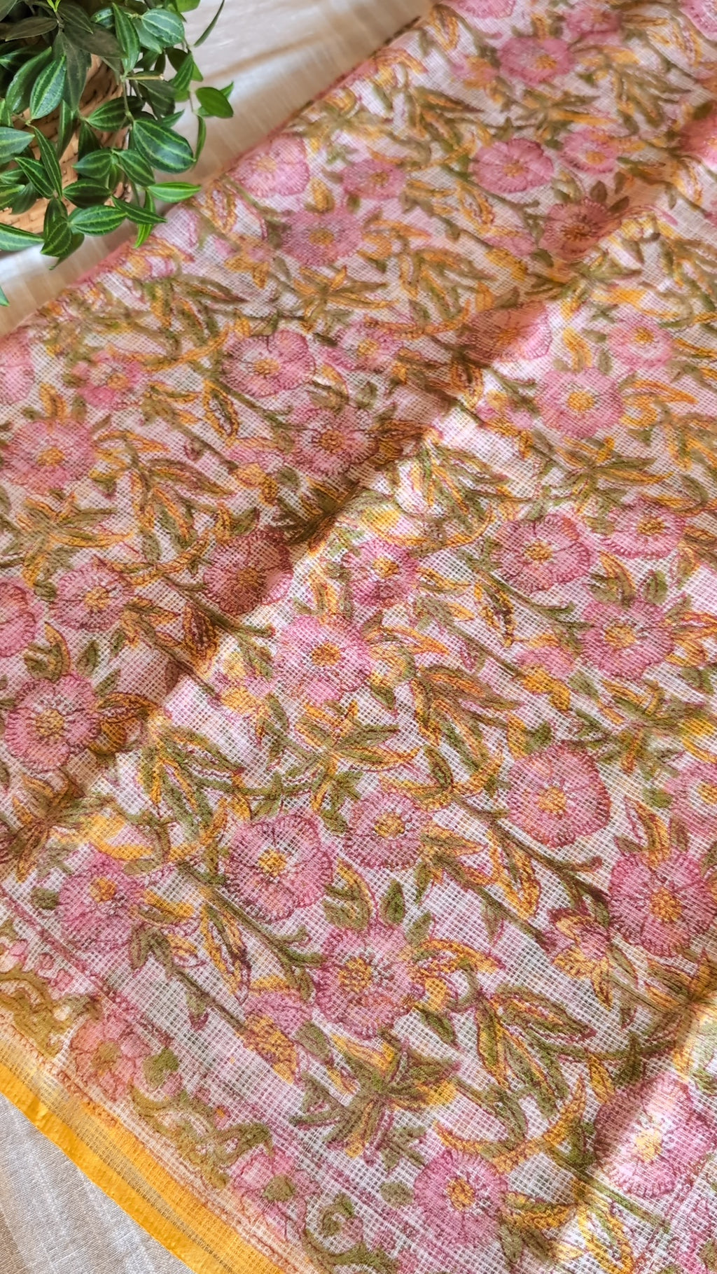 Printed Kota Doria saree