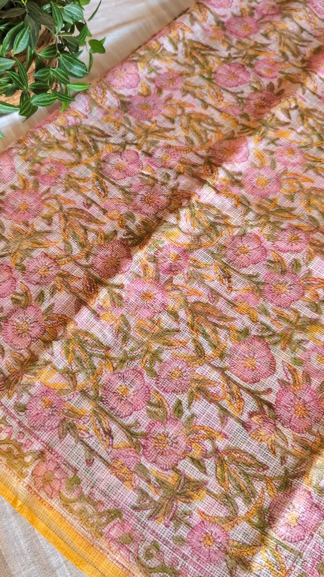 Printed Kota Doria saree