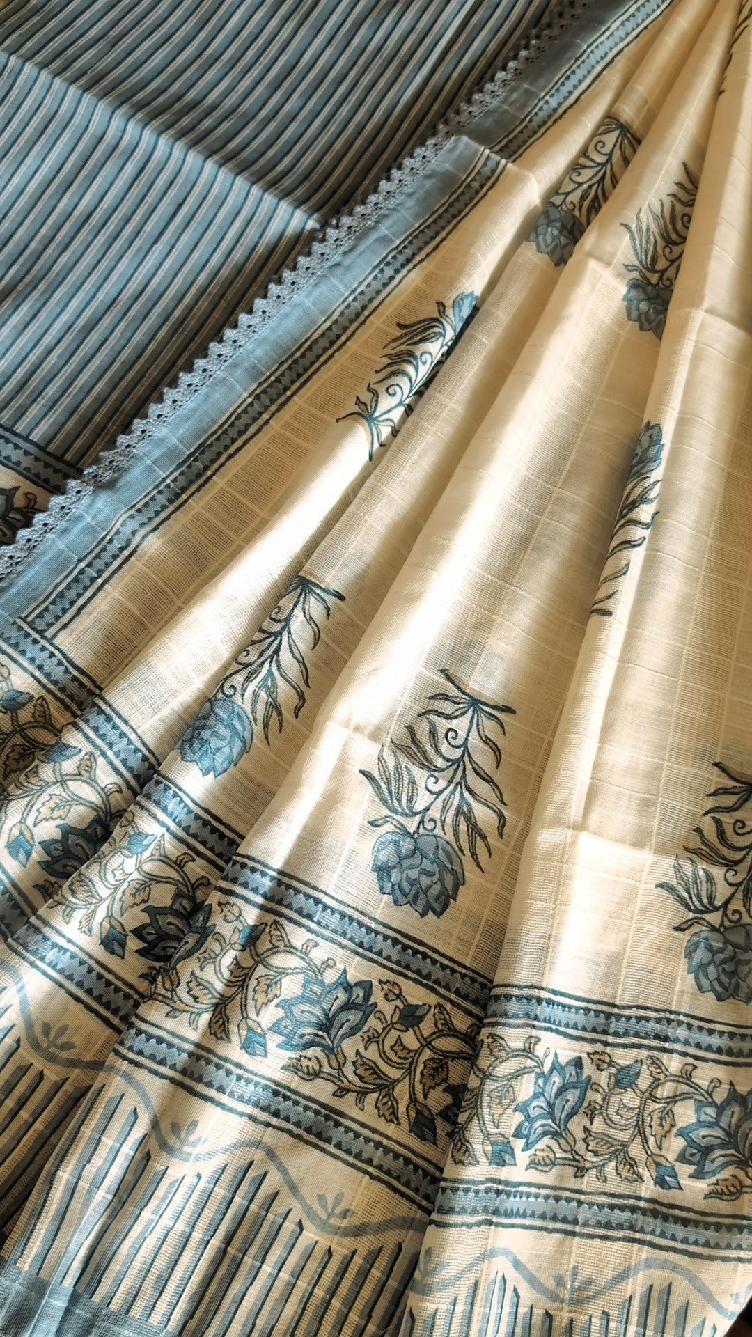 Cotton linen blend striped set