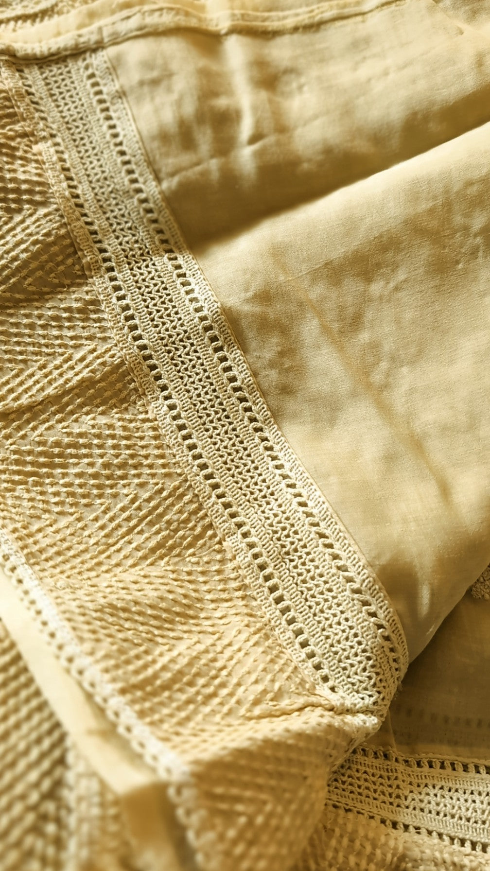 Mul chanderi applique woven saree