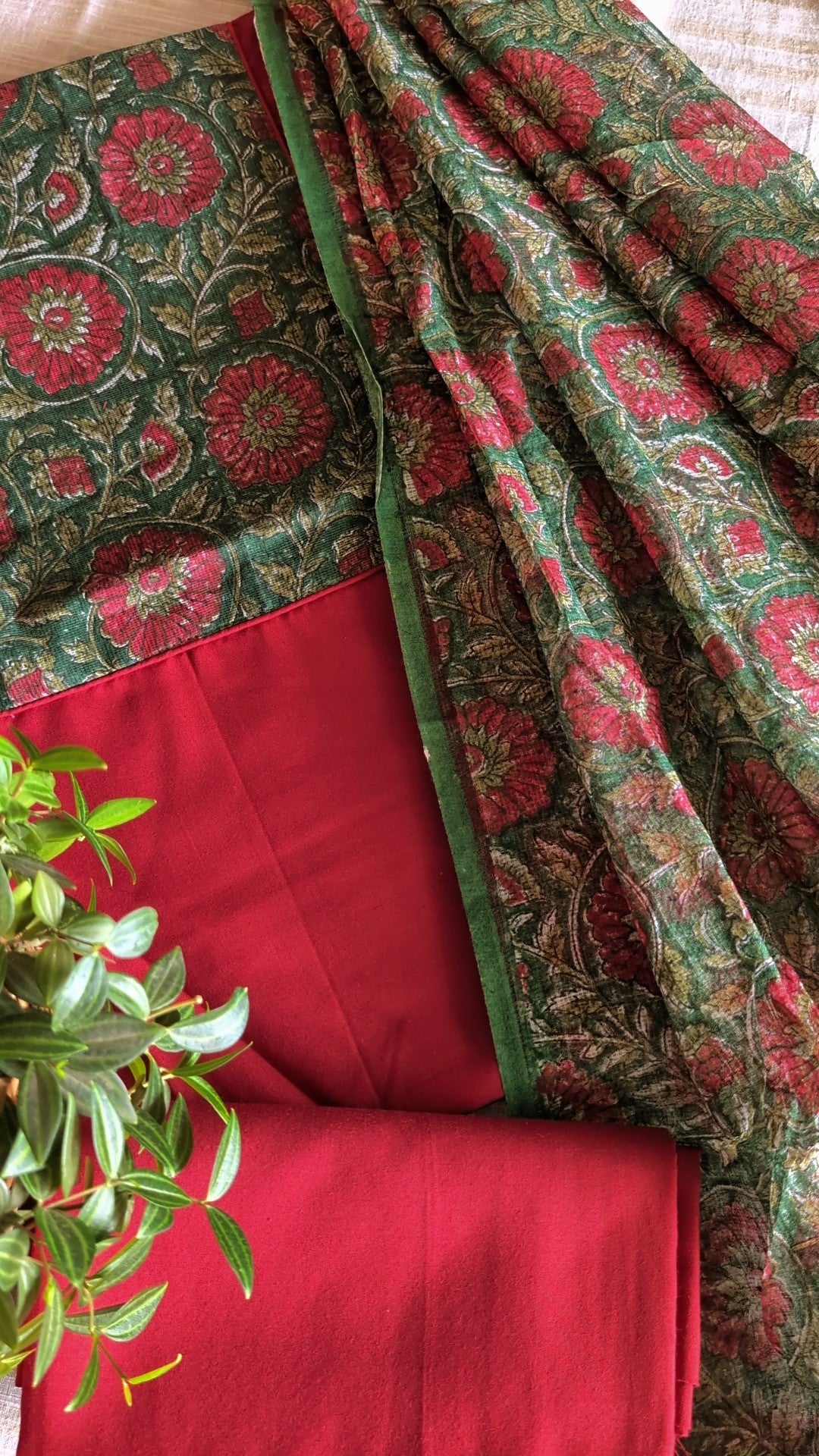 Cotton top printed floral kota dupatta