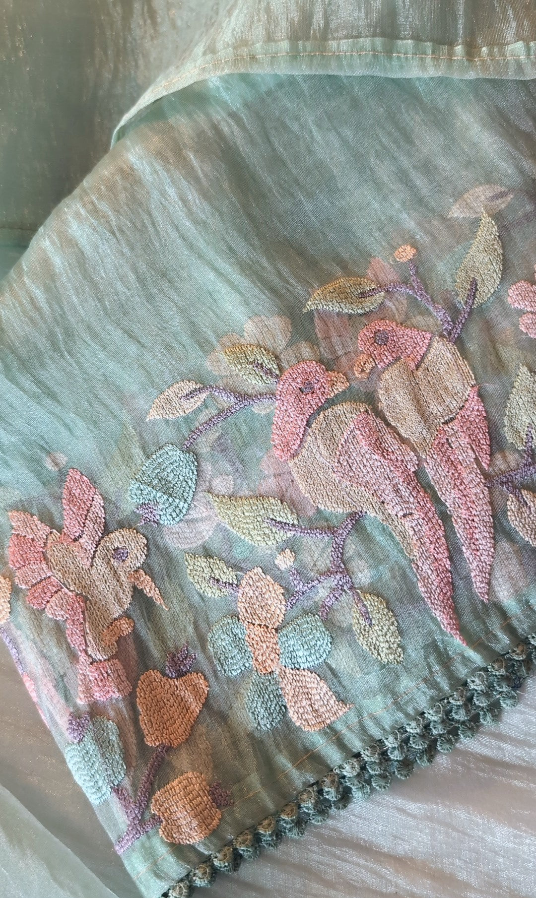 Glass tissue organza saree