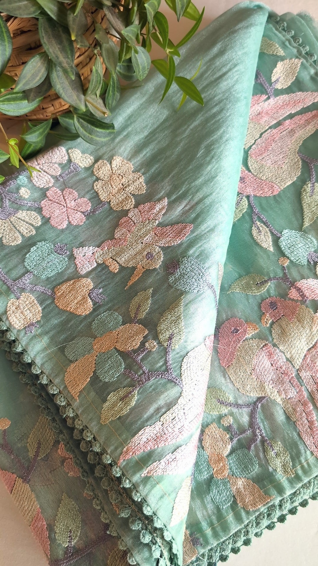 Glass tissue organza saree