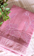 Mul Chanderi Applique Saree
