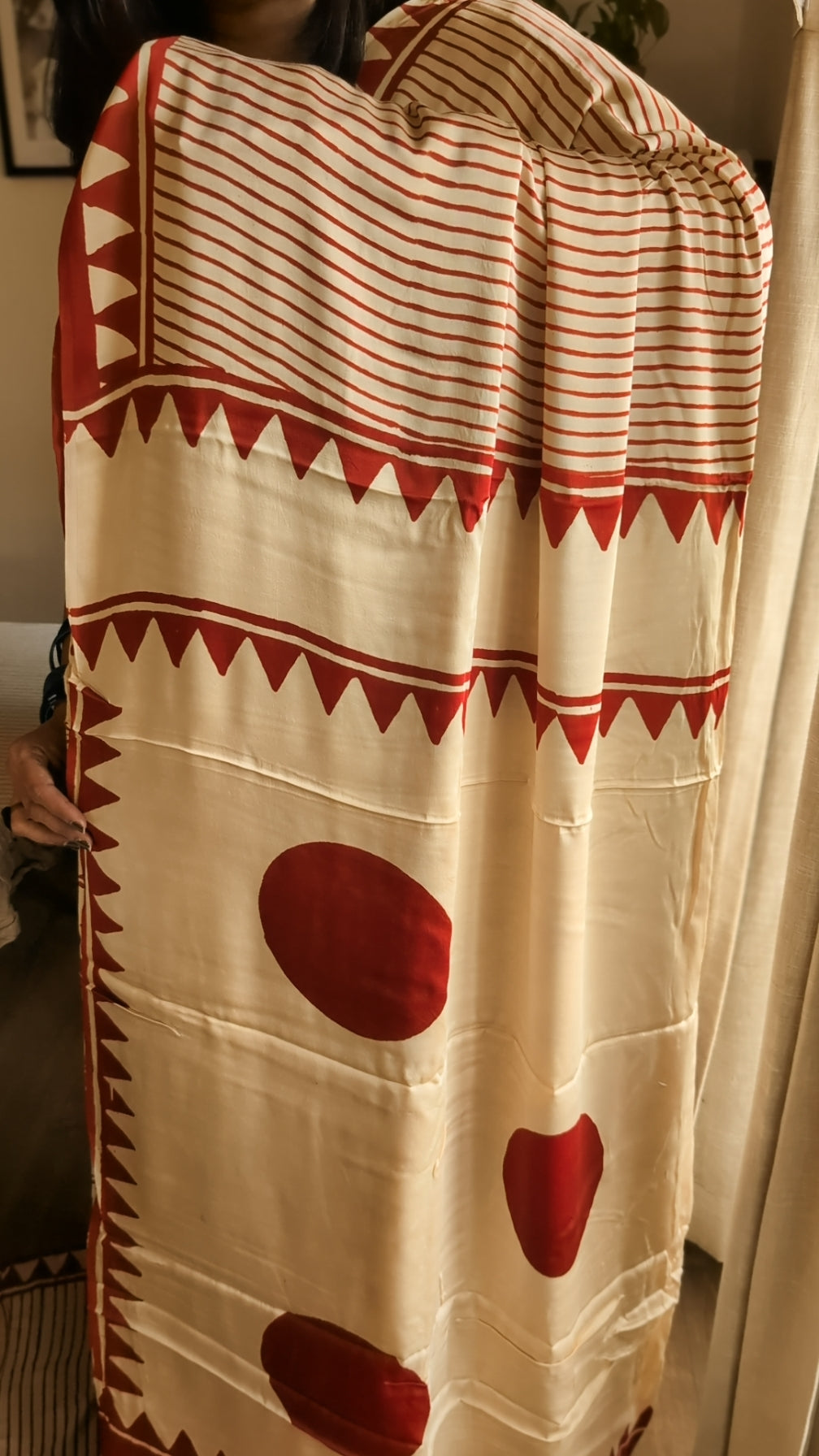 Modal silk classic stripe printed saree