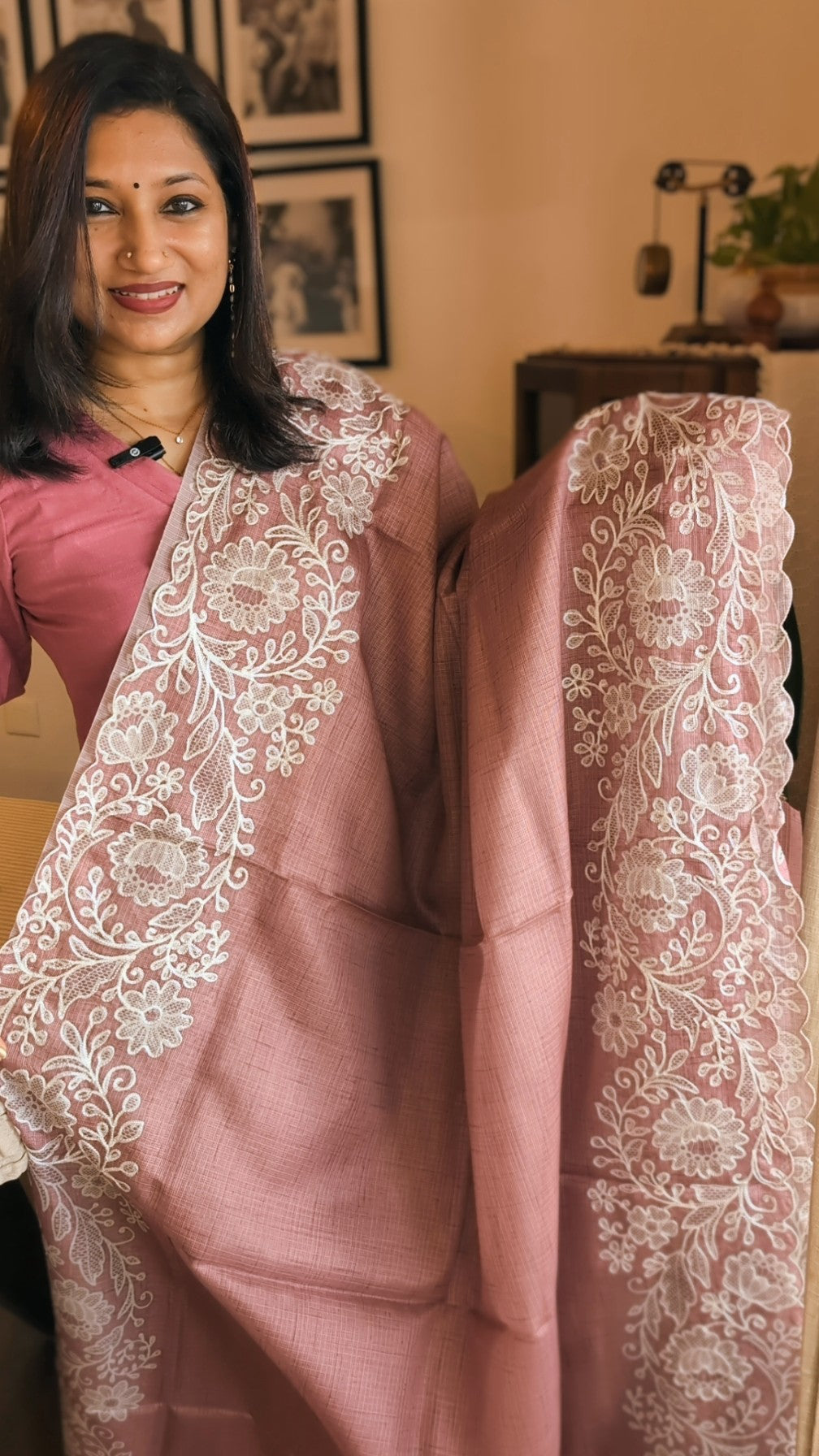 Silky kota embroidery saree