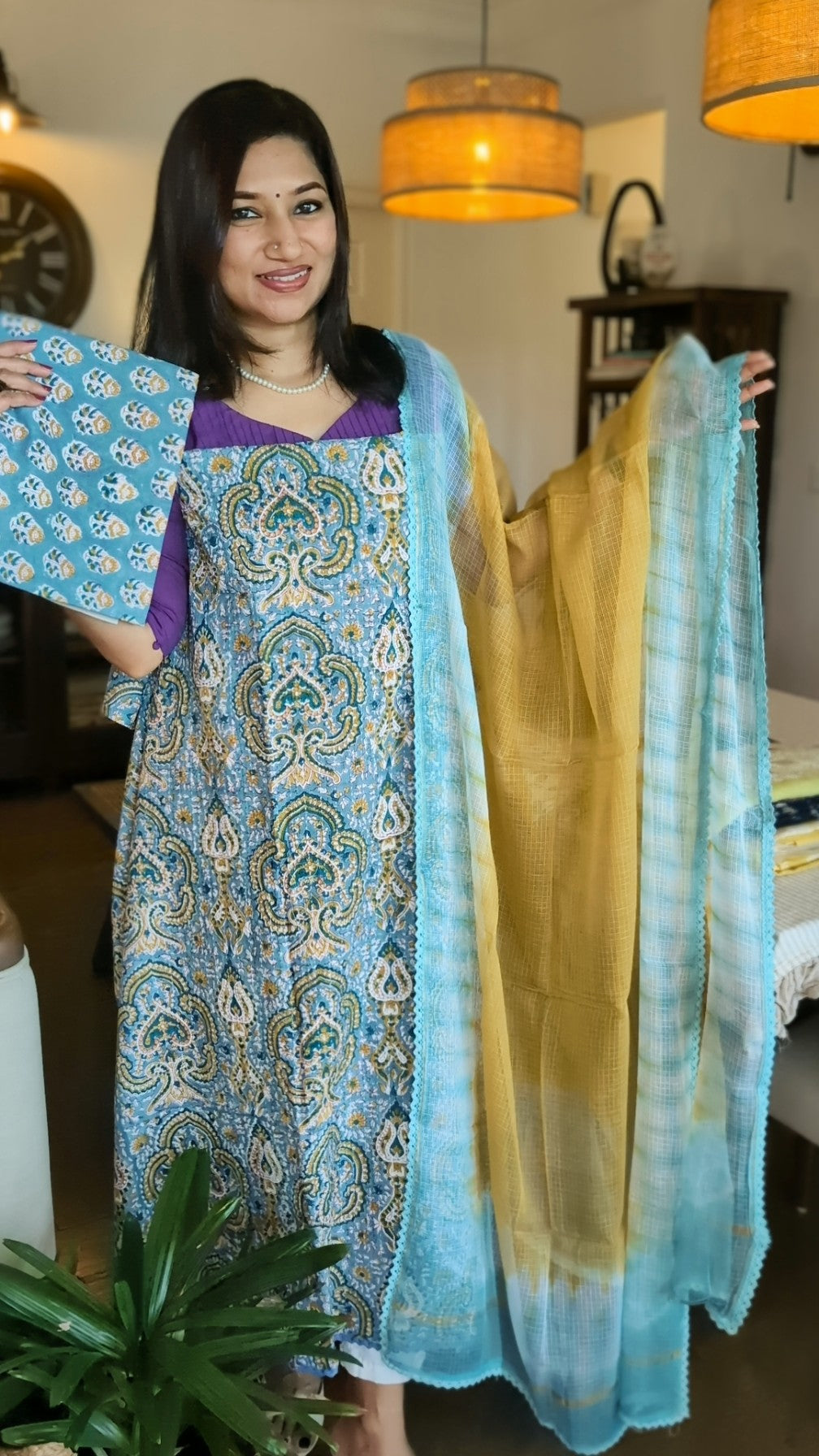 Printed floral cotton salwar set