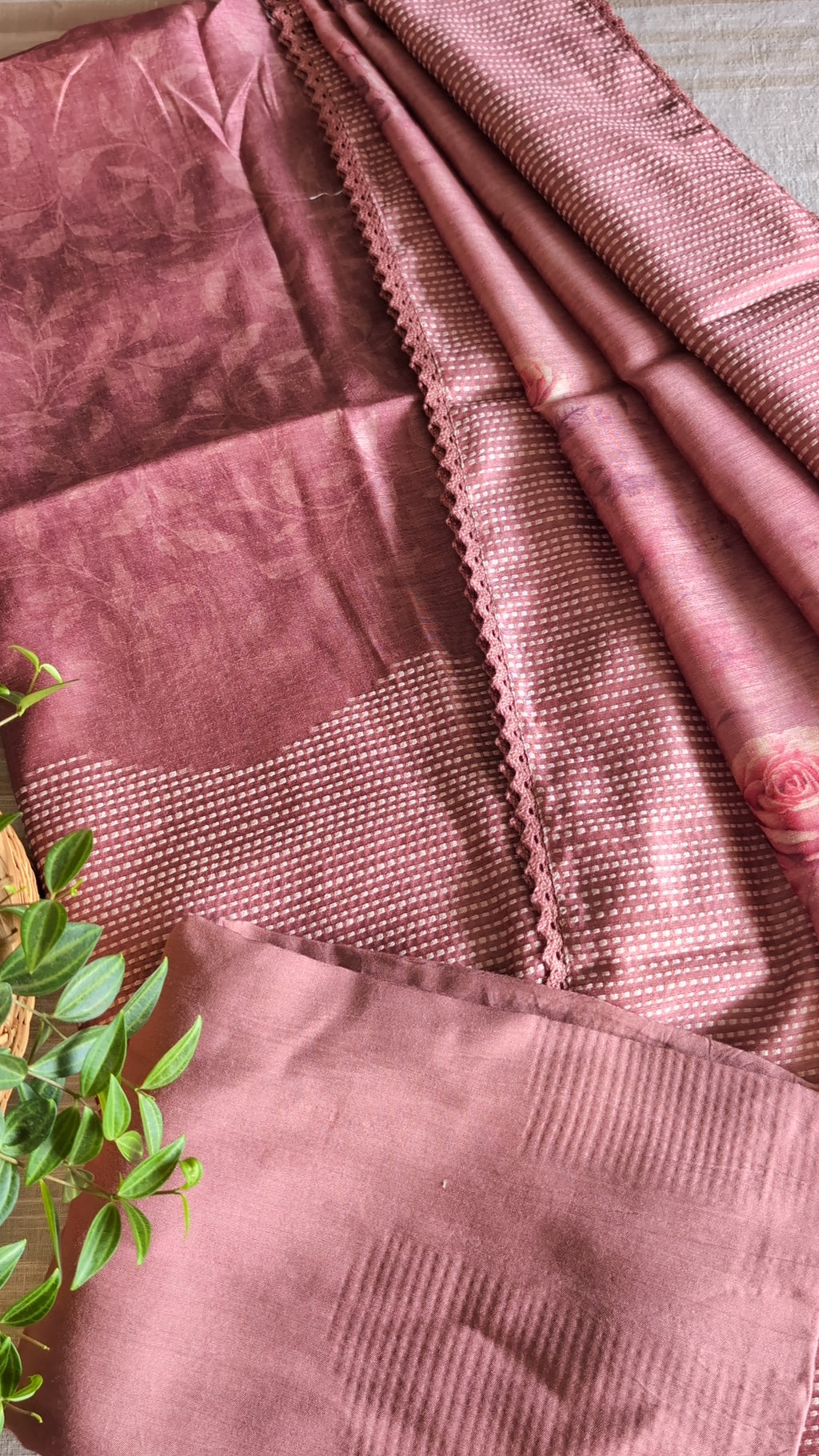 Slub linen digital print set