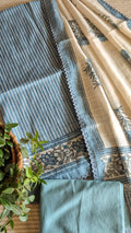 Cotton linen blend striped set