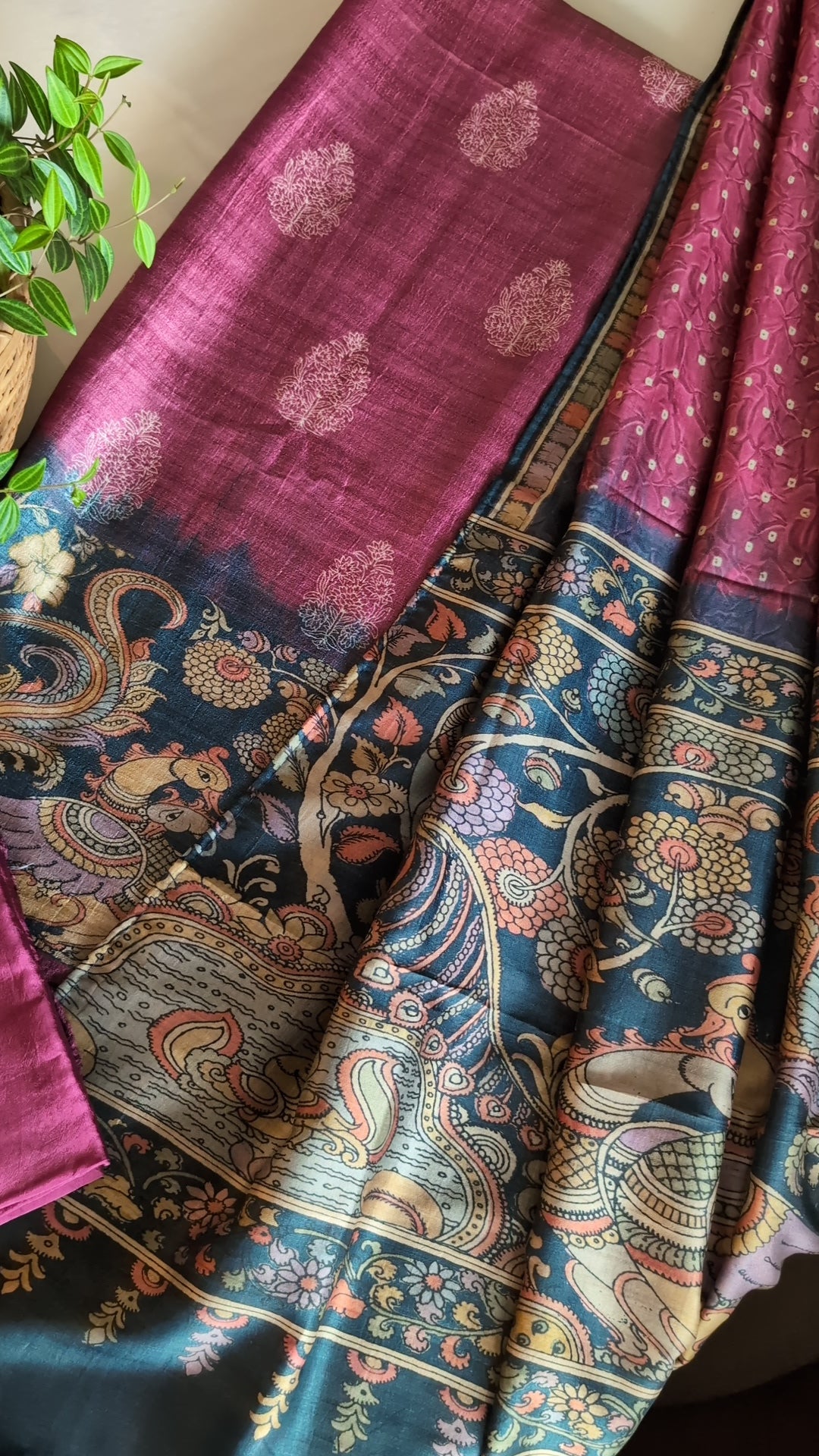 Semi Raw silk printed set