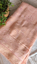Mul chanderi Applique work saree
