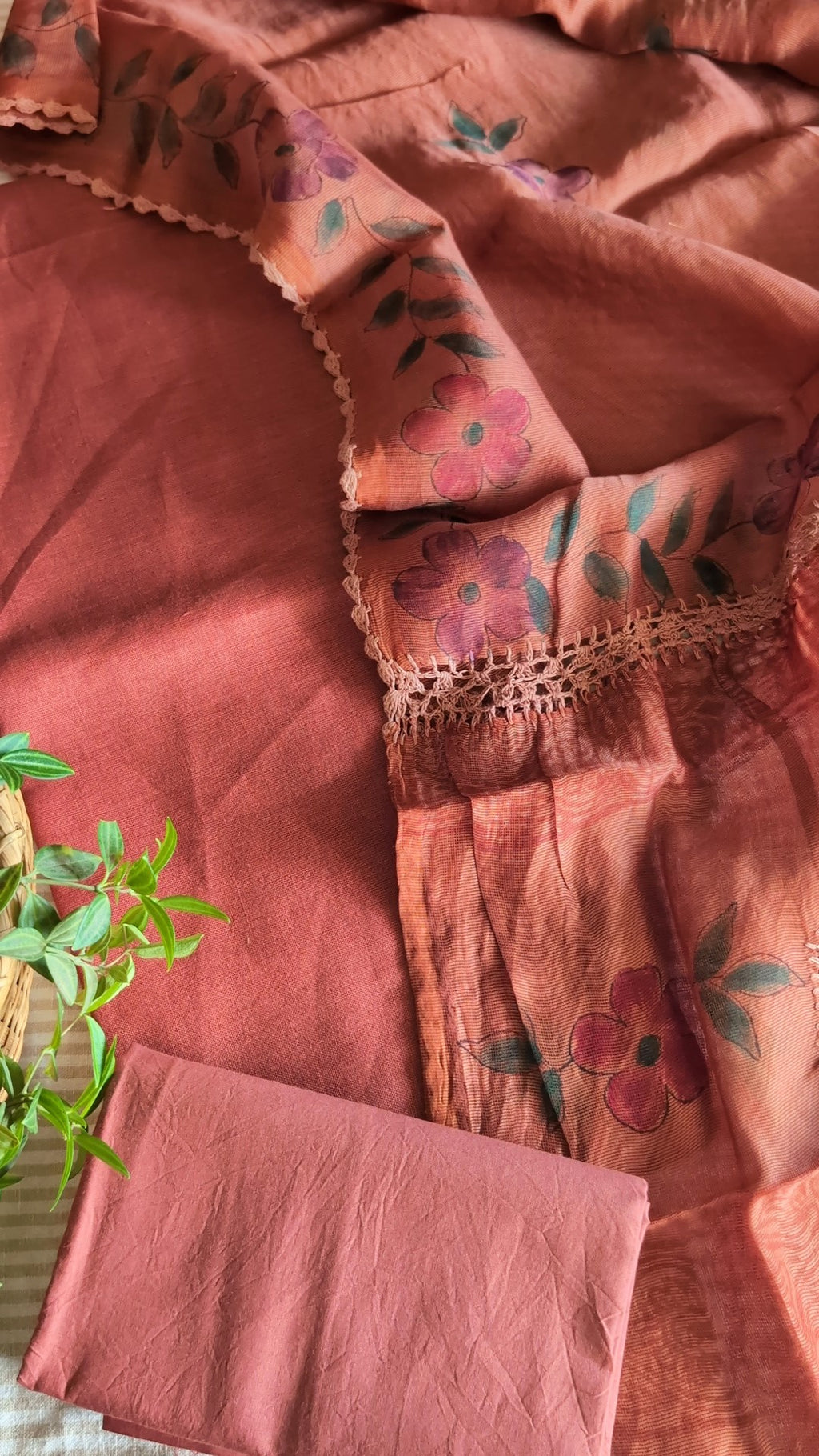 Pure Linen brown -silknet set