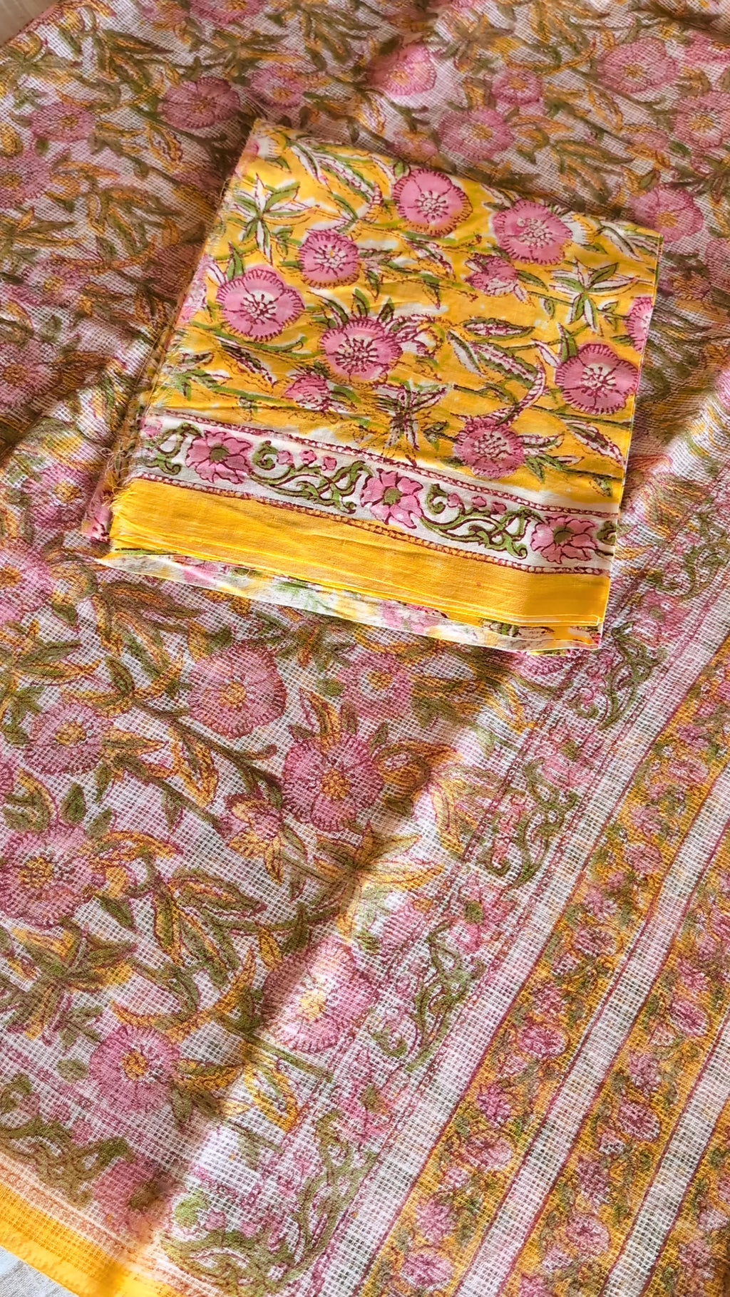 Printed Kota Doria saree