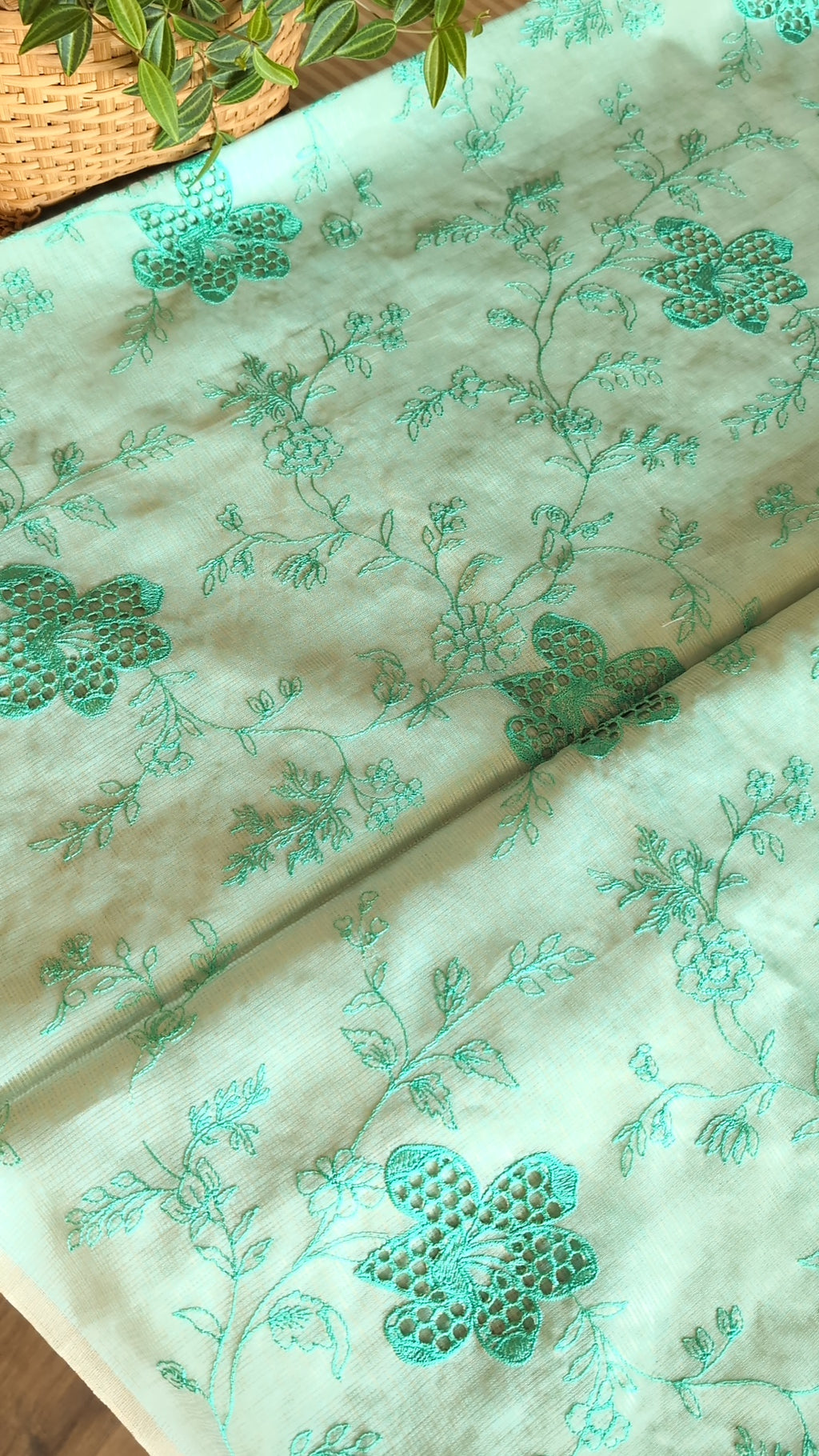 Kota silk thread & cutwork saree