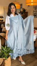 Chanderi applique suit set
