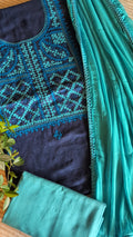 Kutch work cotton jaquard set