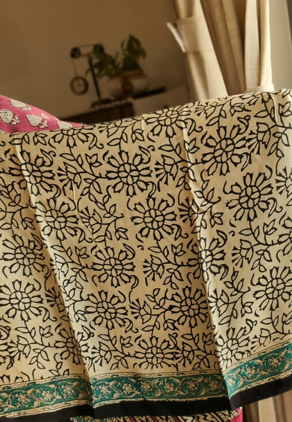 Modal silk ajrakh printed saree