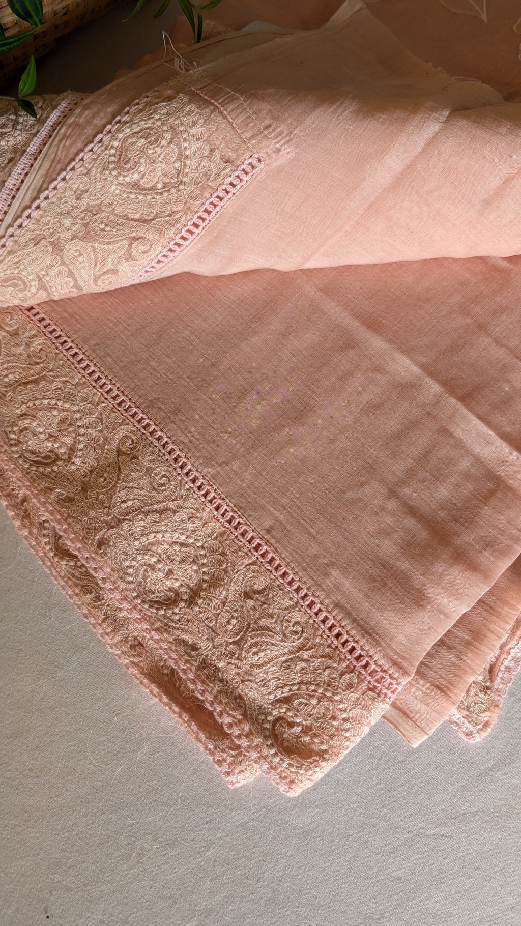 Mul chanderi Applique work saree