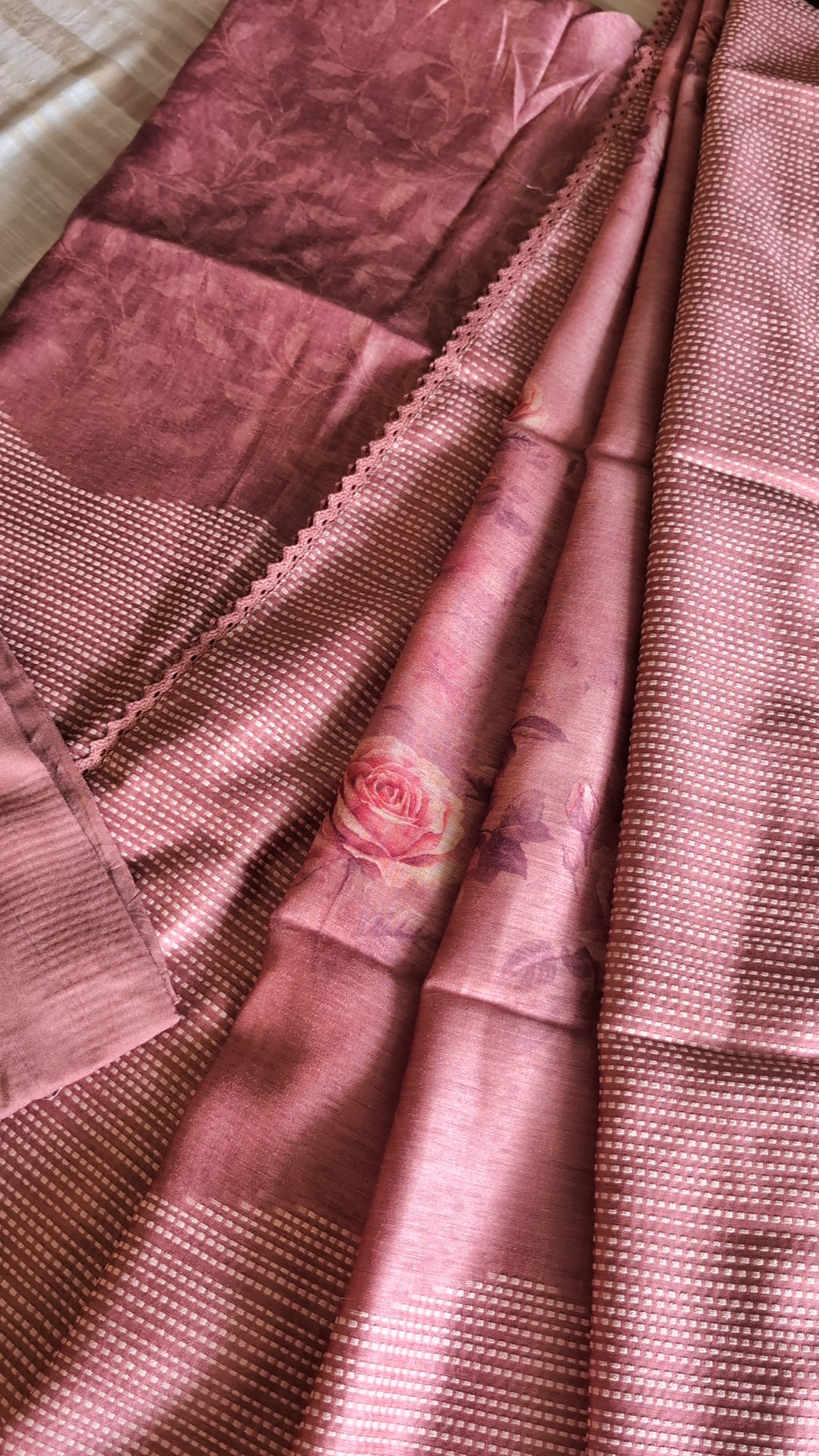 Slub linen digital print set