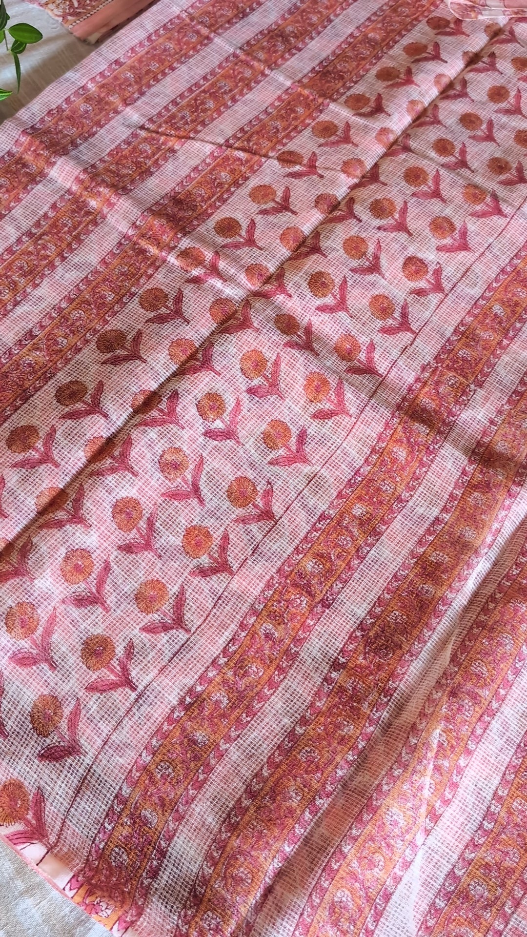 Printed Kota Doria saree