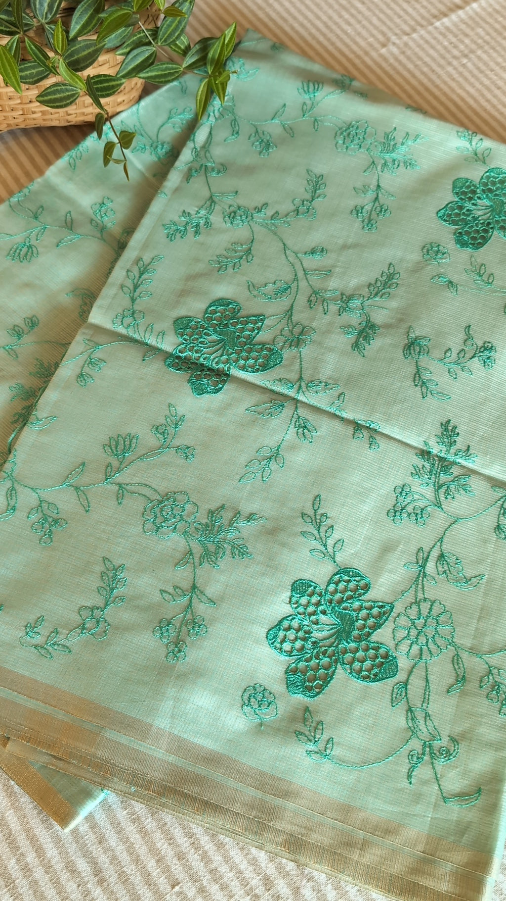 Kota silk thread & cutwork saree