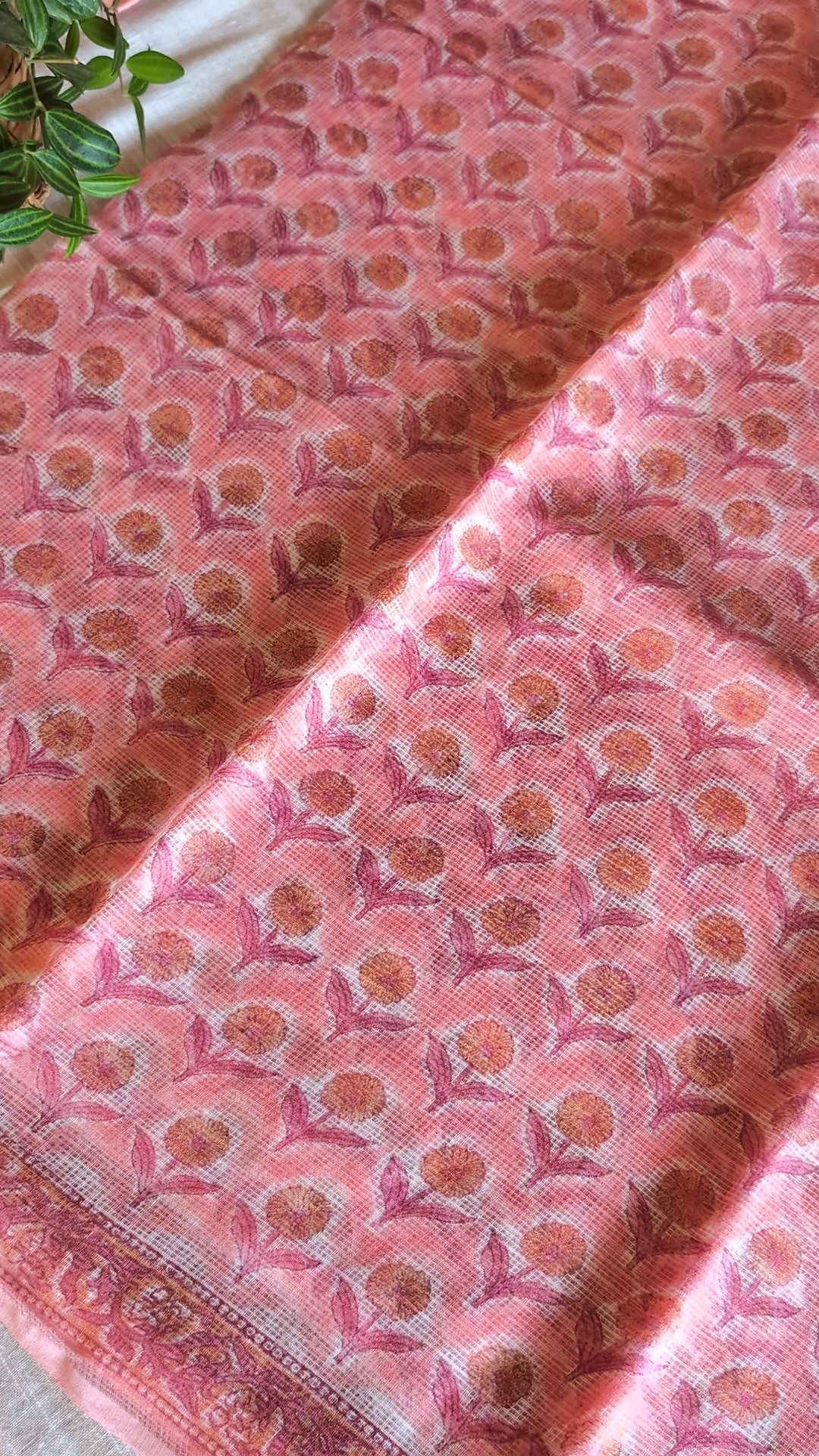 Printed Kota Doria saree