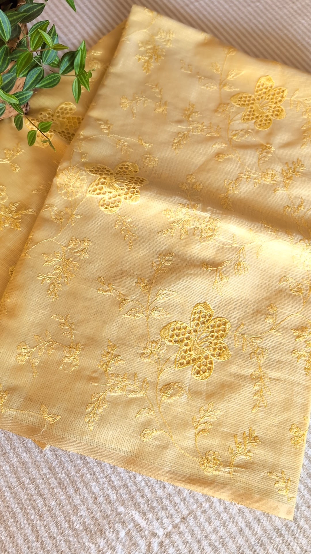 Kota silk thread work & cutwork saree