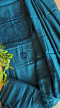 Mul chanderi chikkankari set