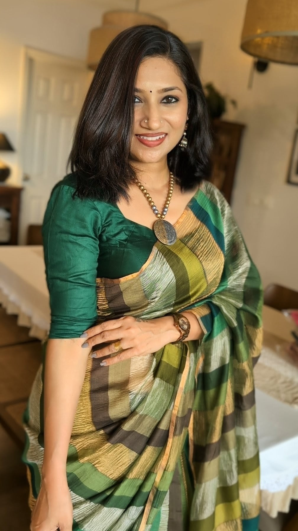 Chanderi soft tissue crush drape