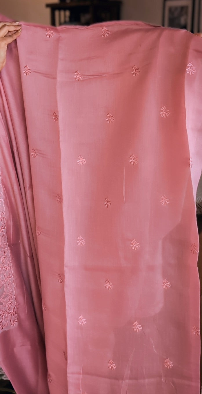 Chanderi saree with embroidery