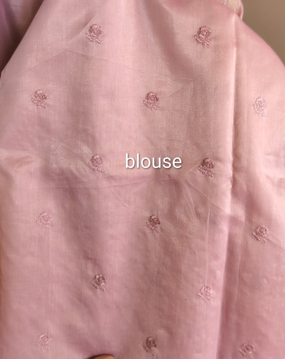 Tissue Chanderi applique saree
