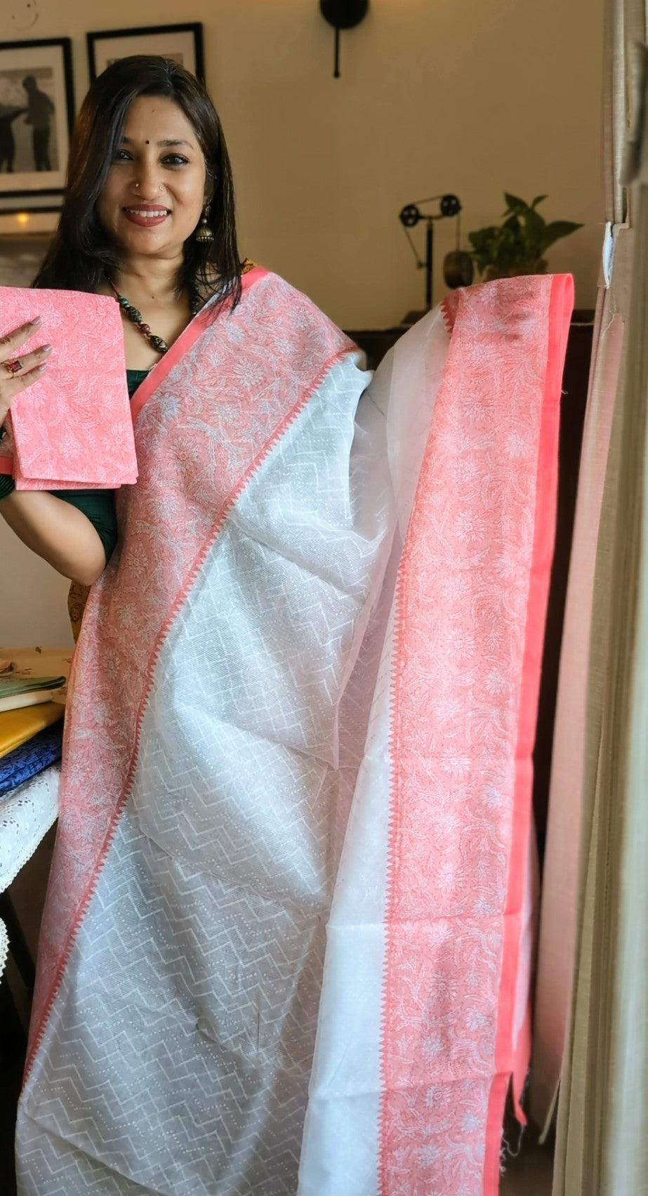 Printed net kota saree