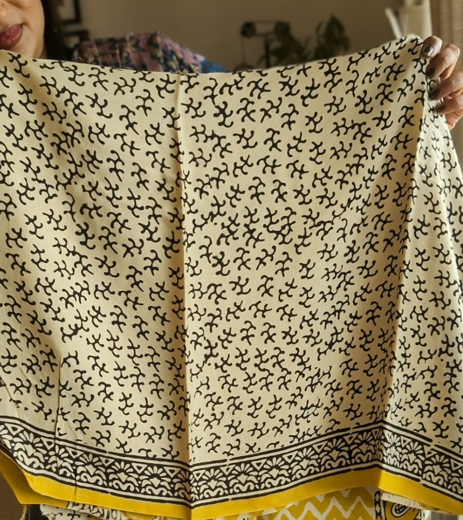 Modal silk ajrakh printed saree