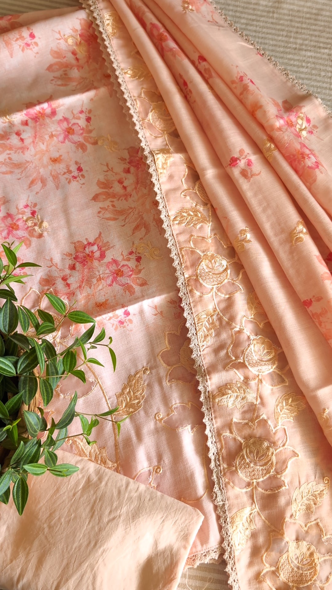 Cotton Linen floral set